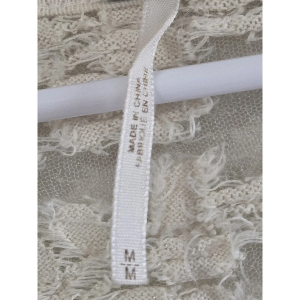 Free People Floral Textured Sheer Top M Festival Layer Cottage Fairy Core